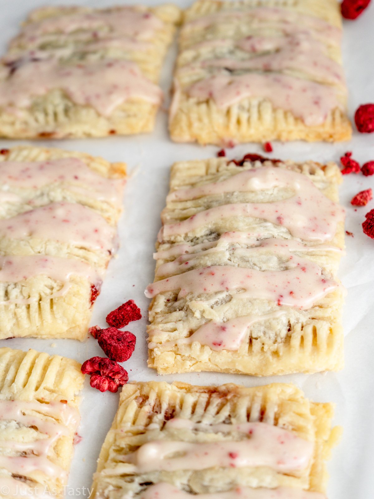 Close-up of a glazed gluten free pop tart.