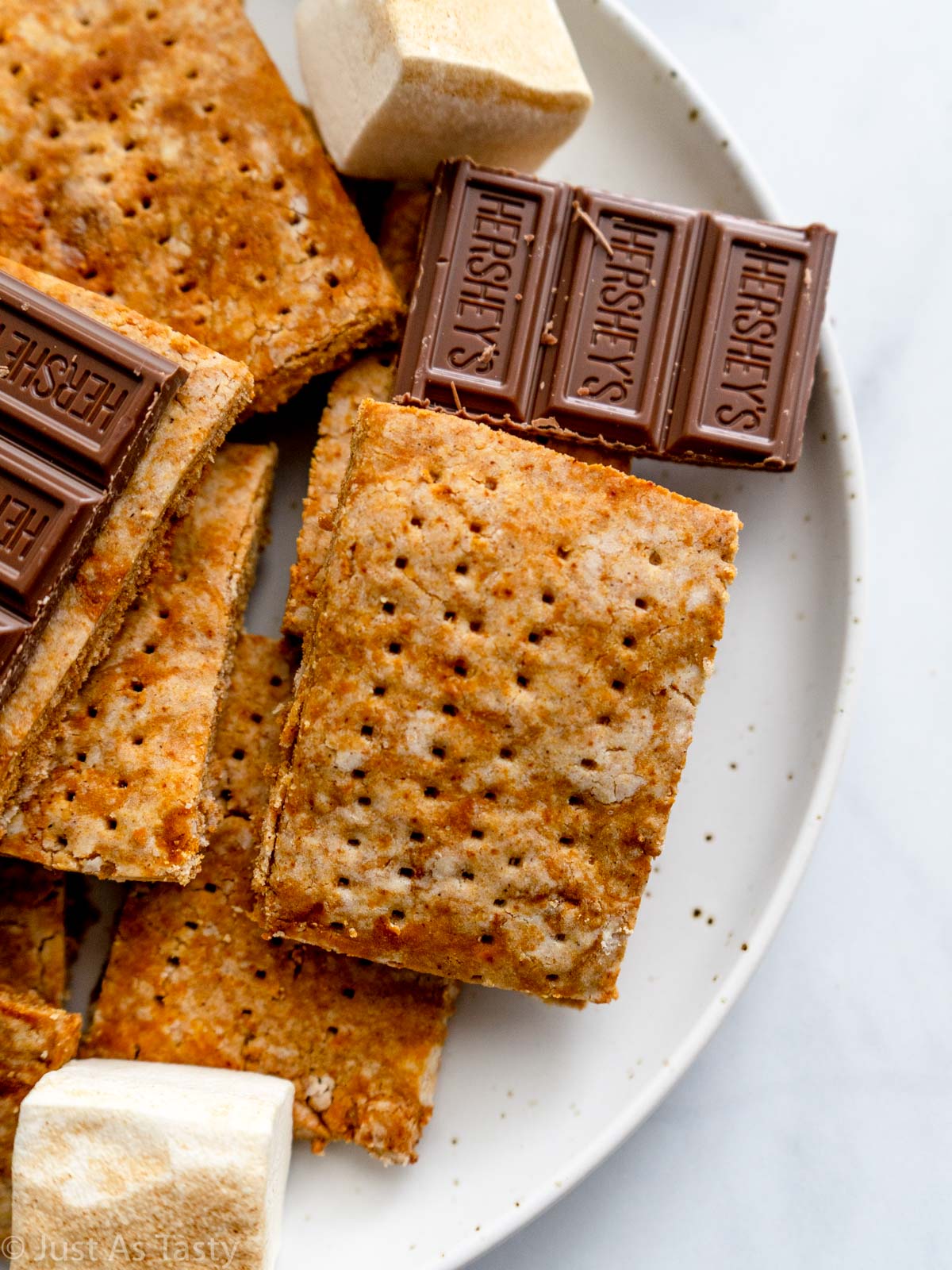 Close-up of a graham cracker.