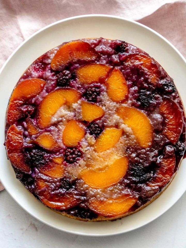 Easy Gluten Free Peach Upside Down Cake With Canned Peaches