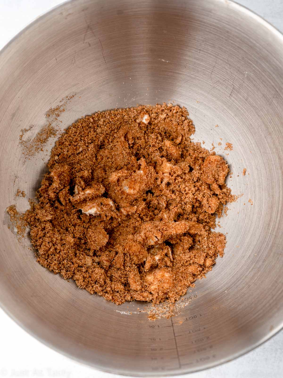 Cinnamon roll filling in a bowl.
