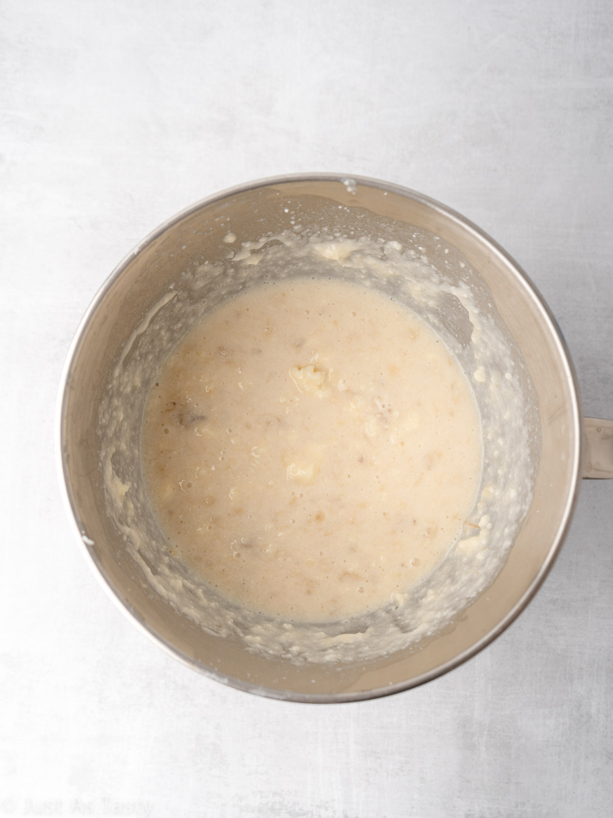 Wet ingredients in a bowl.