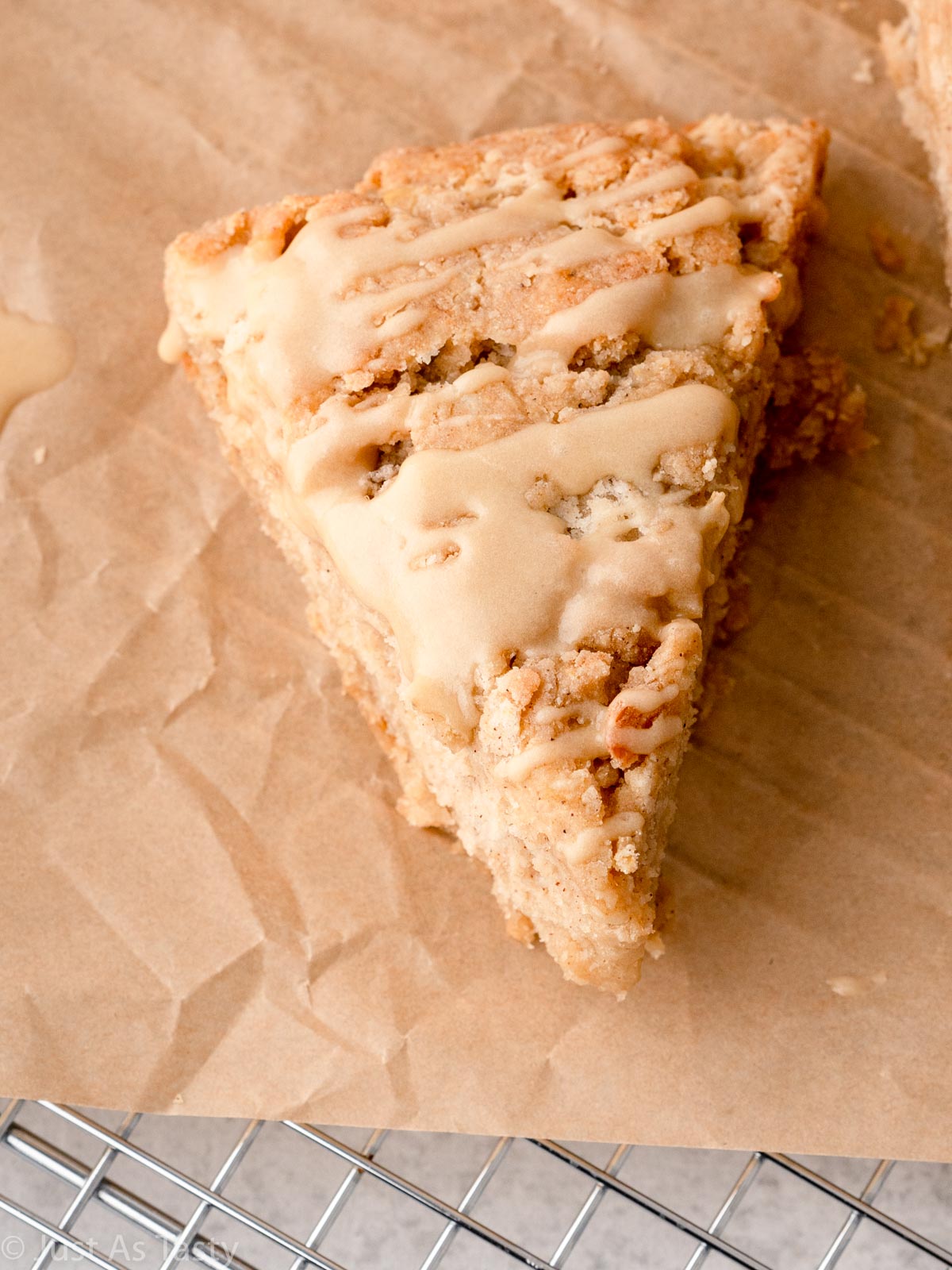 Close-up of a banana scone.