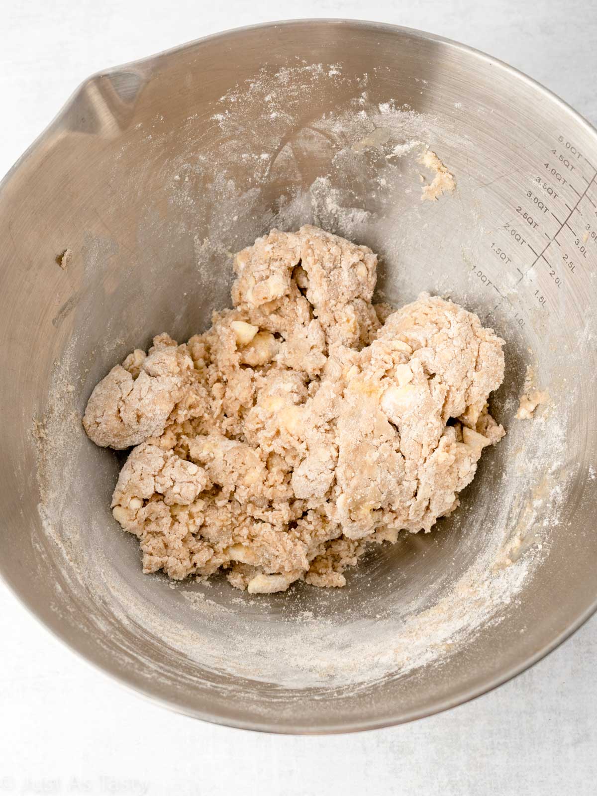 Scone dough in a bowl.