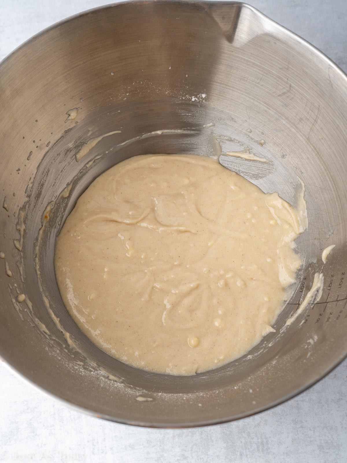 Cupcake batter in a bowl.