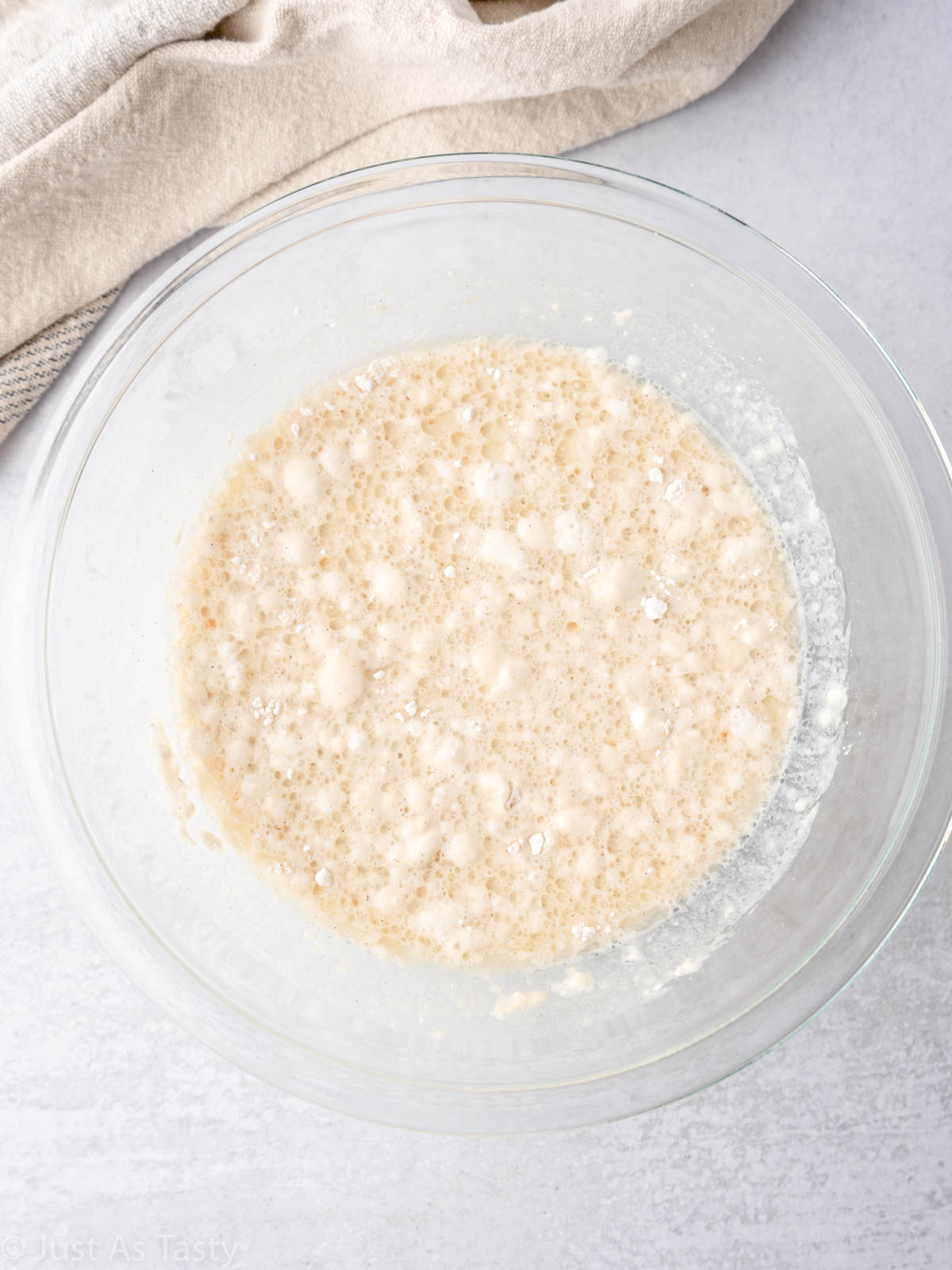 Pancake batter in a bowl.