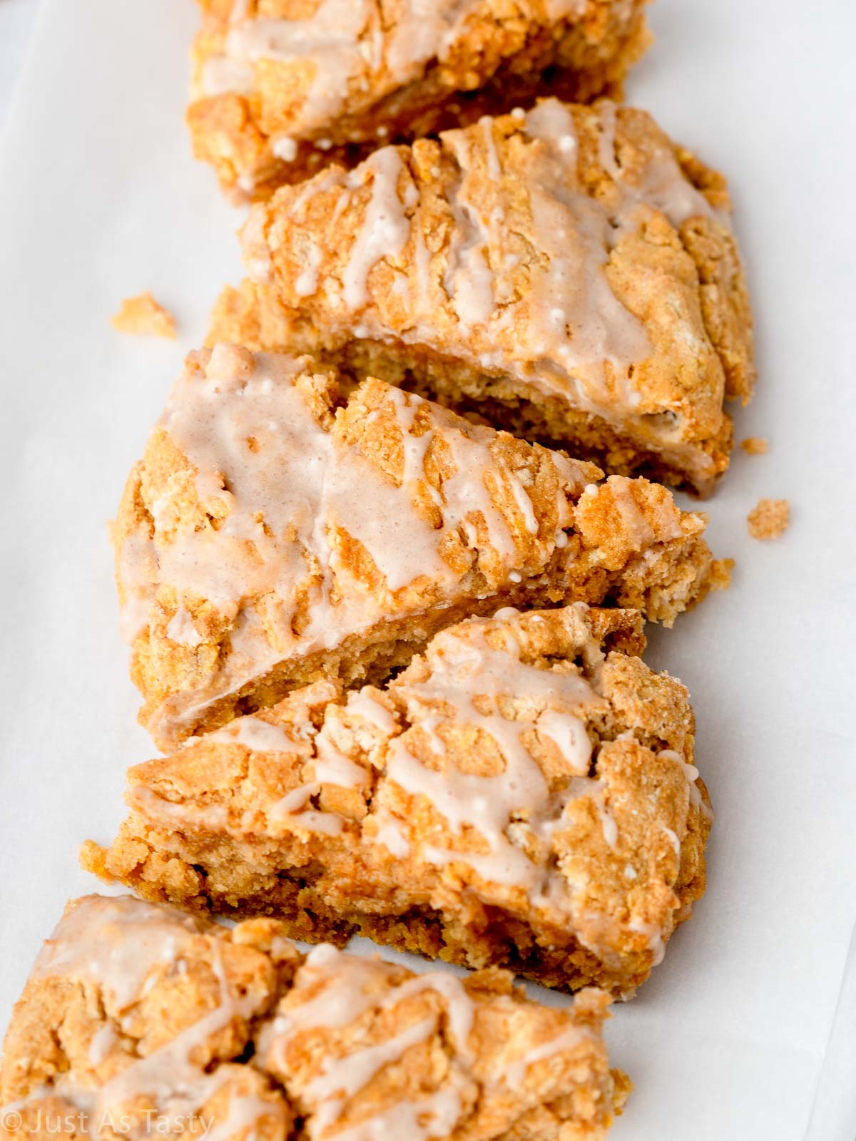 Glazed pumpkin scones.