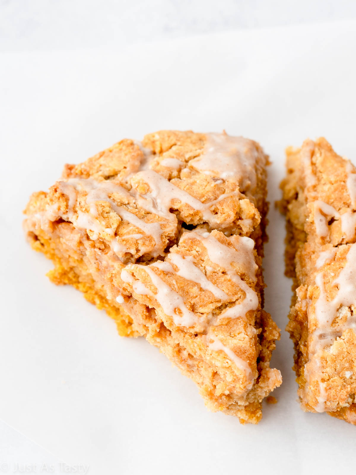 Close-up of a pumpkin scone.