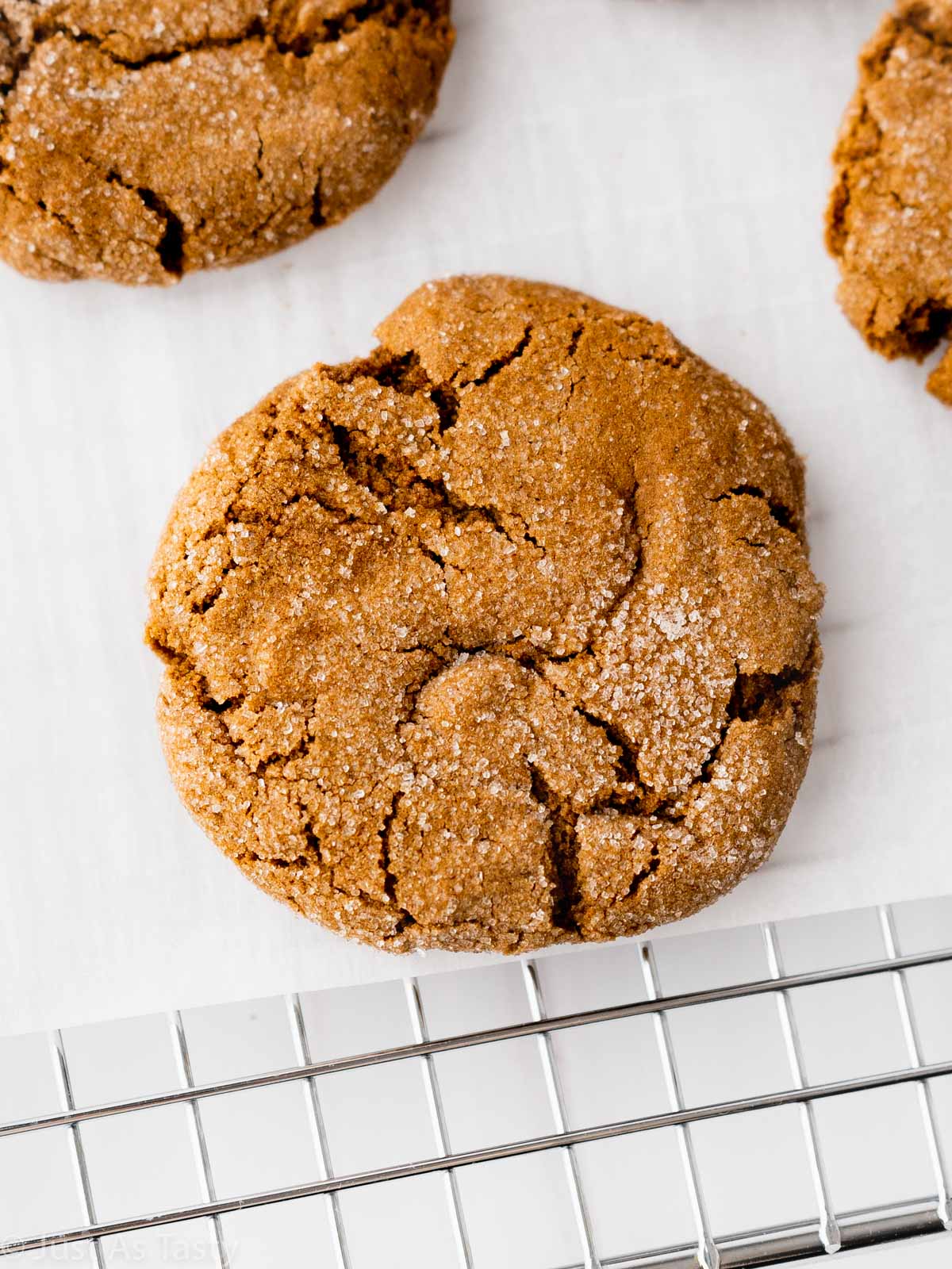 Close-up of a gingersnap cookie.