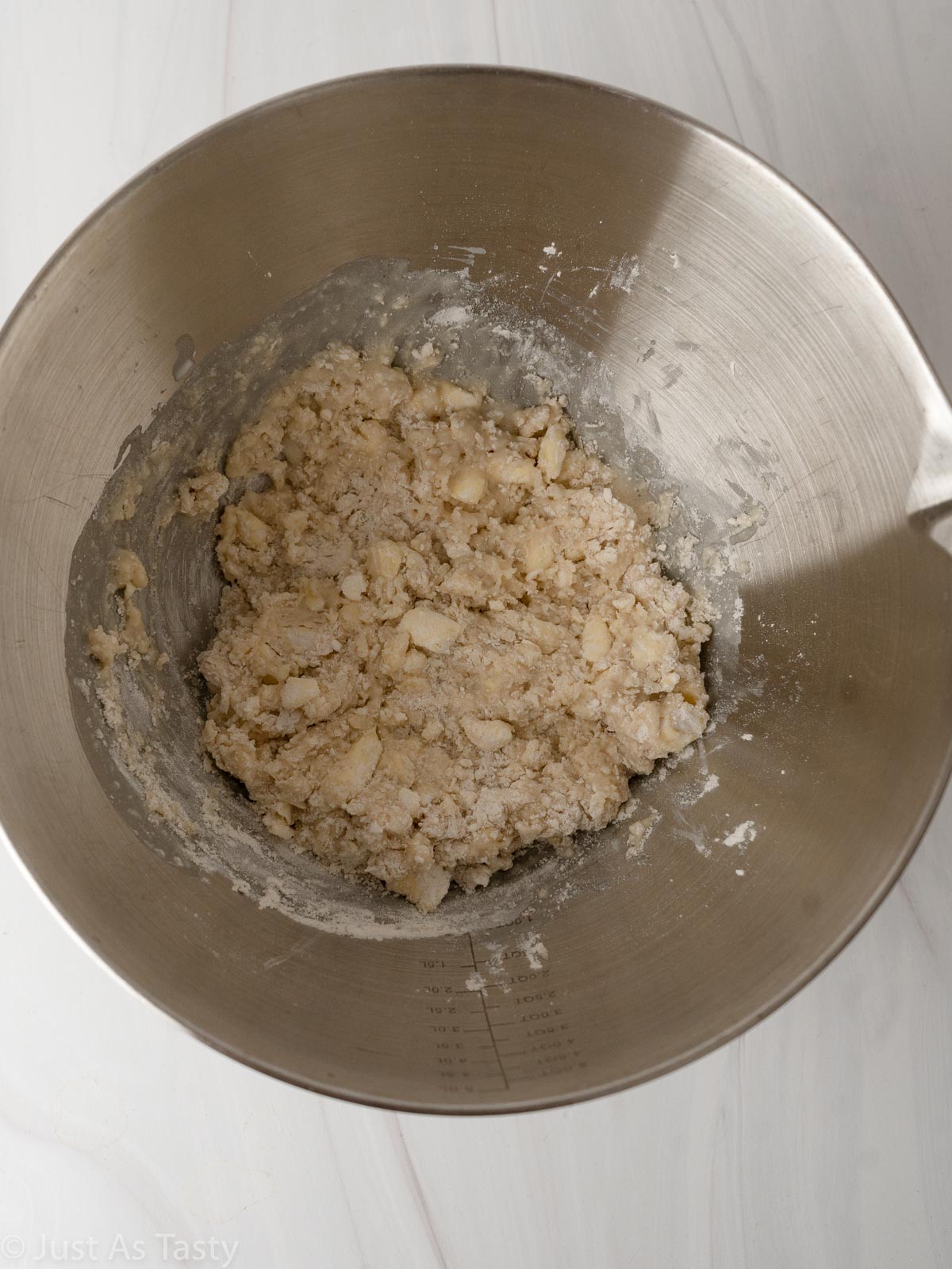 Scone dough in a bowl. 