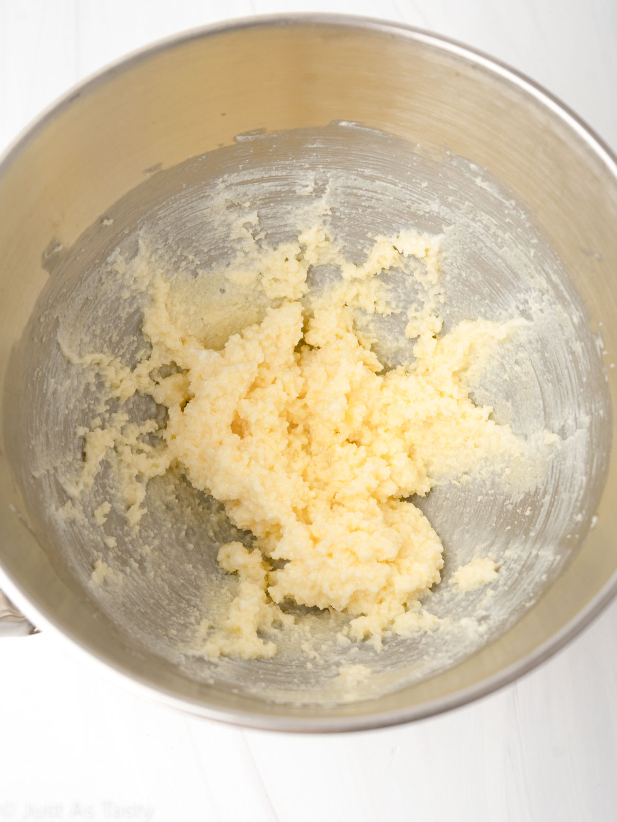Wet ingredients in a mixing bowl.