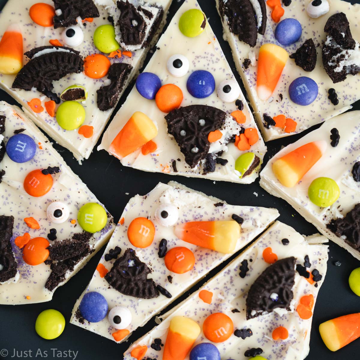 Halloween Bark (Easy No-Bake Chocolate Treat) - Just As Tasty